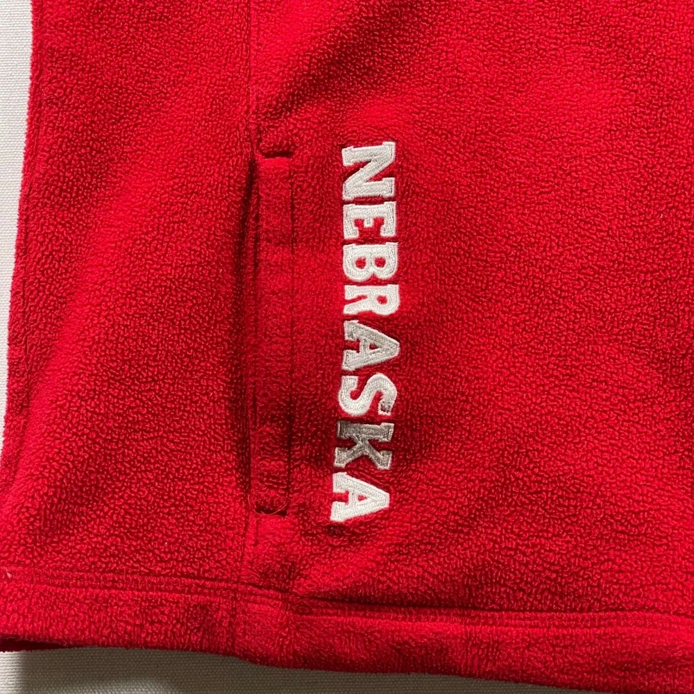 Adidas Nebraska Cornhuskers Fleece Jacket Mens Large Red Black Full Zip